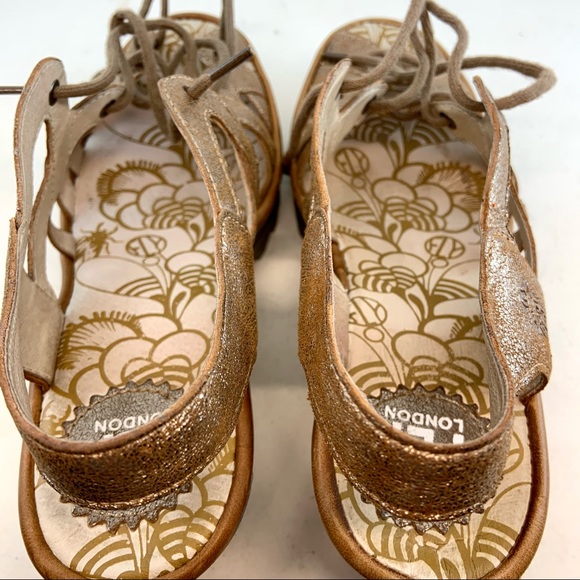FLY London Yapi Metallic Ghillie Wedge Sandals 37 - Picture 7 of 12